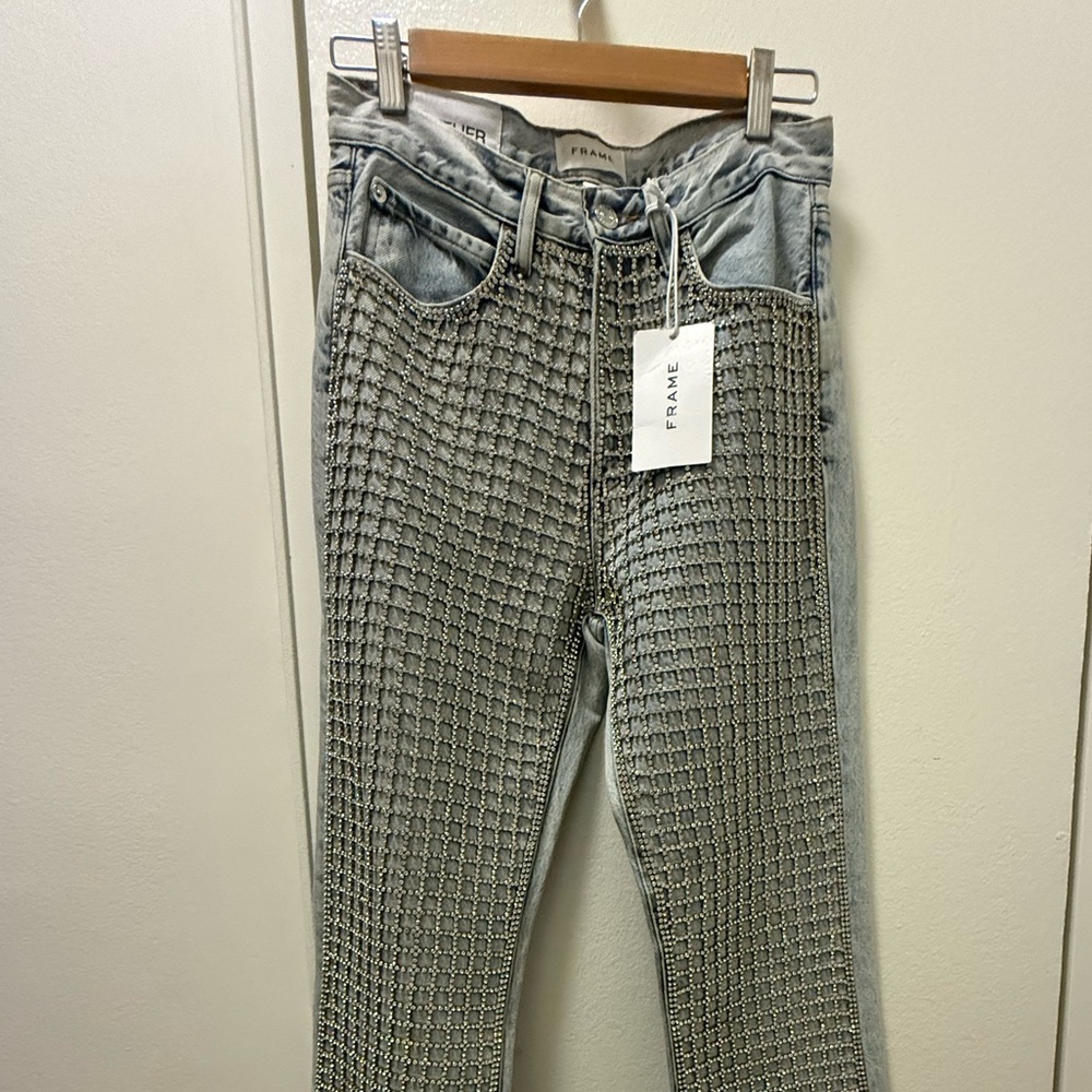 FRAME The Showgirl Rhinestone Jeans NWT